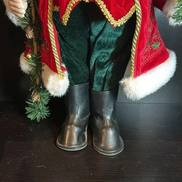 Holiday Time Standing Santa with Gifts And Walking Stick Christmas Decor 18” - Picture 7 of 10